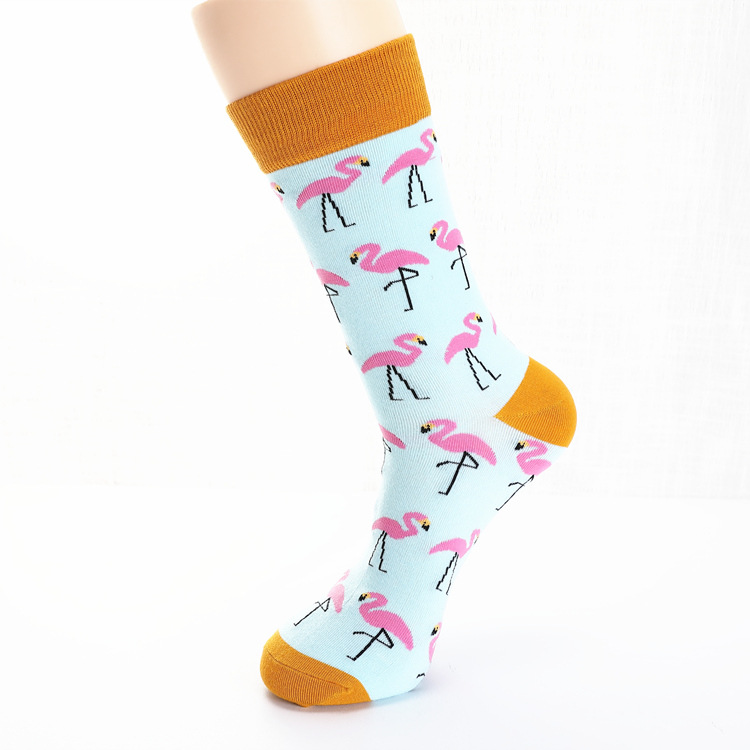 Funny Happy Socks Men And Women In Tube Socks Personalized Stockings Street Flamingos Sock